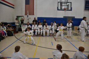 Tae Kwon Do students perform forms.