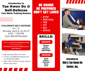 Children's Self-Defense
Four Week Training Session